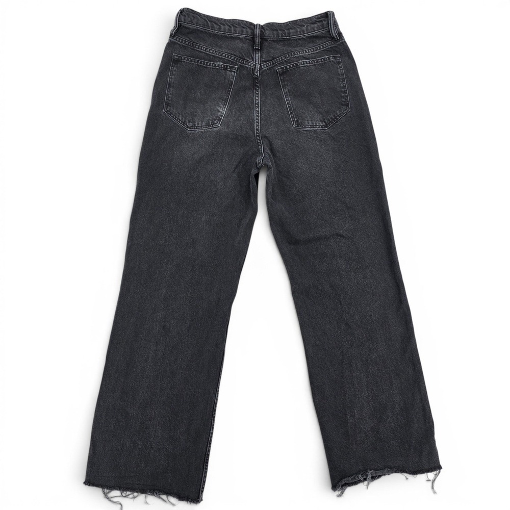 AllSaints‎ Blake Wide Leg Jeans Black W28 Grunge Y2K Raw Hem Designer Denim - Picture 3 of 7
